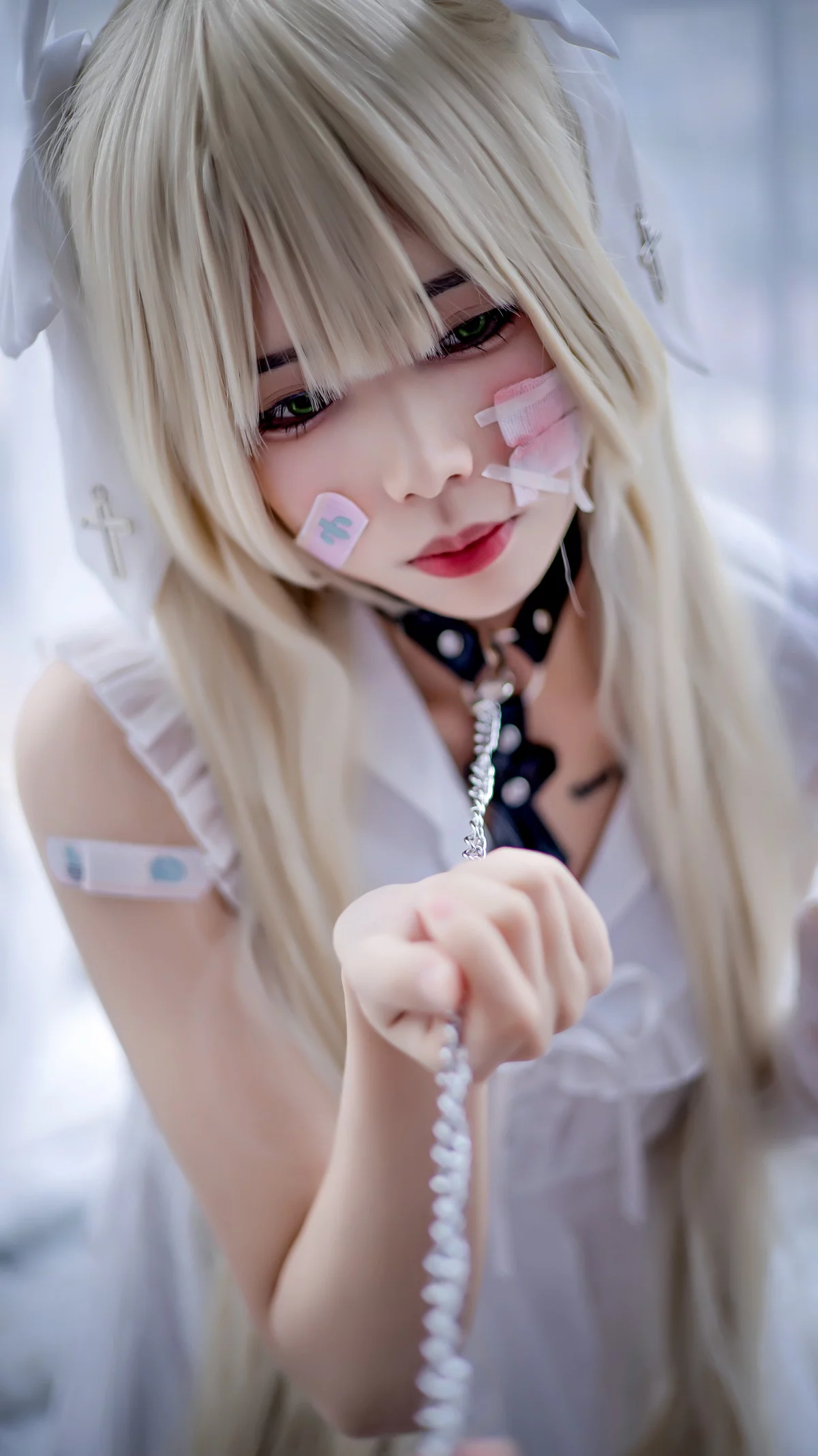 网络美女请叫我若生初音酱主题脱白色薄纱裙露性感黑色情趣服饰惹火诱惑写真48P