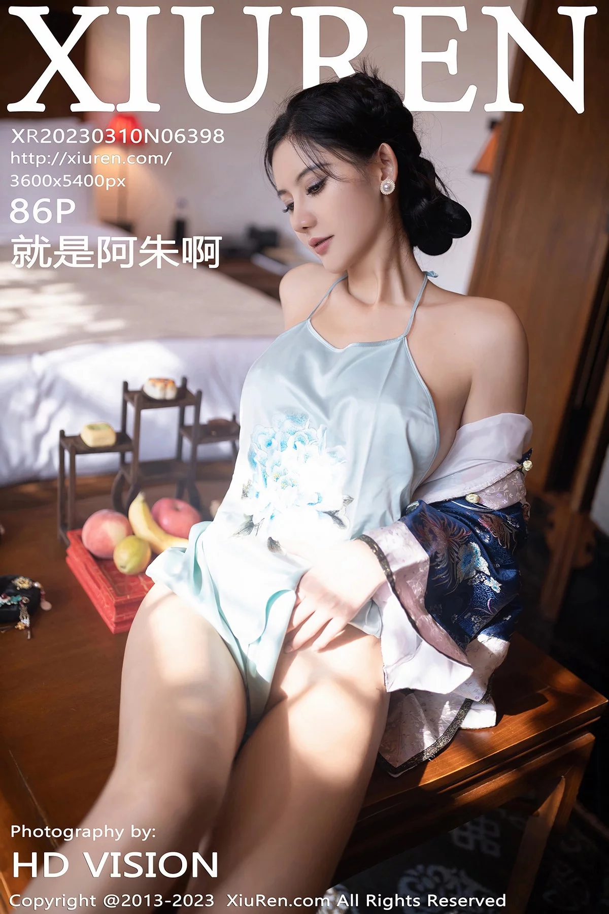 XiuRen第6398期_模特就是阿朱啊脱宫廷古装露蓝色睡衣秀曼妙绝美身姿诱惑写真86P