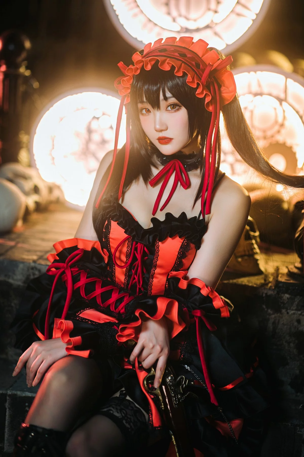 Coser美女瓜希酱时崎狂三主题私房性感多套服饰秀翘臀美腿迷人诱惑写真156P