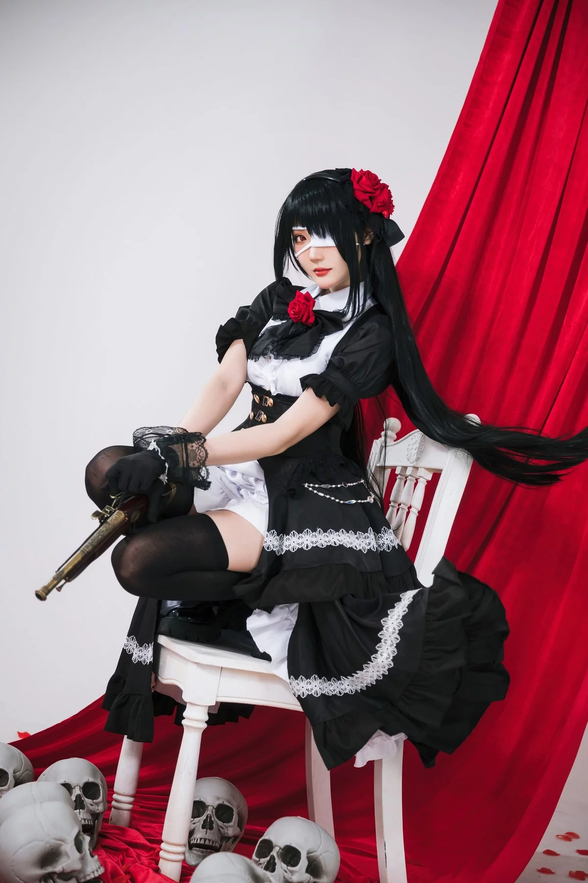 Coser美女瓜希酱时崎狂三主题私房性感多套服饰秀翘臀美腿迷人诱惑写真156P