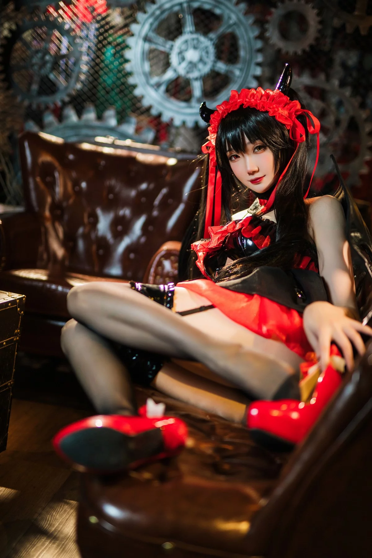 Coser美女瓜希酱时崎狂三主题私房性感多套服饰秀翘臀美腿迷人诱惑写真156P