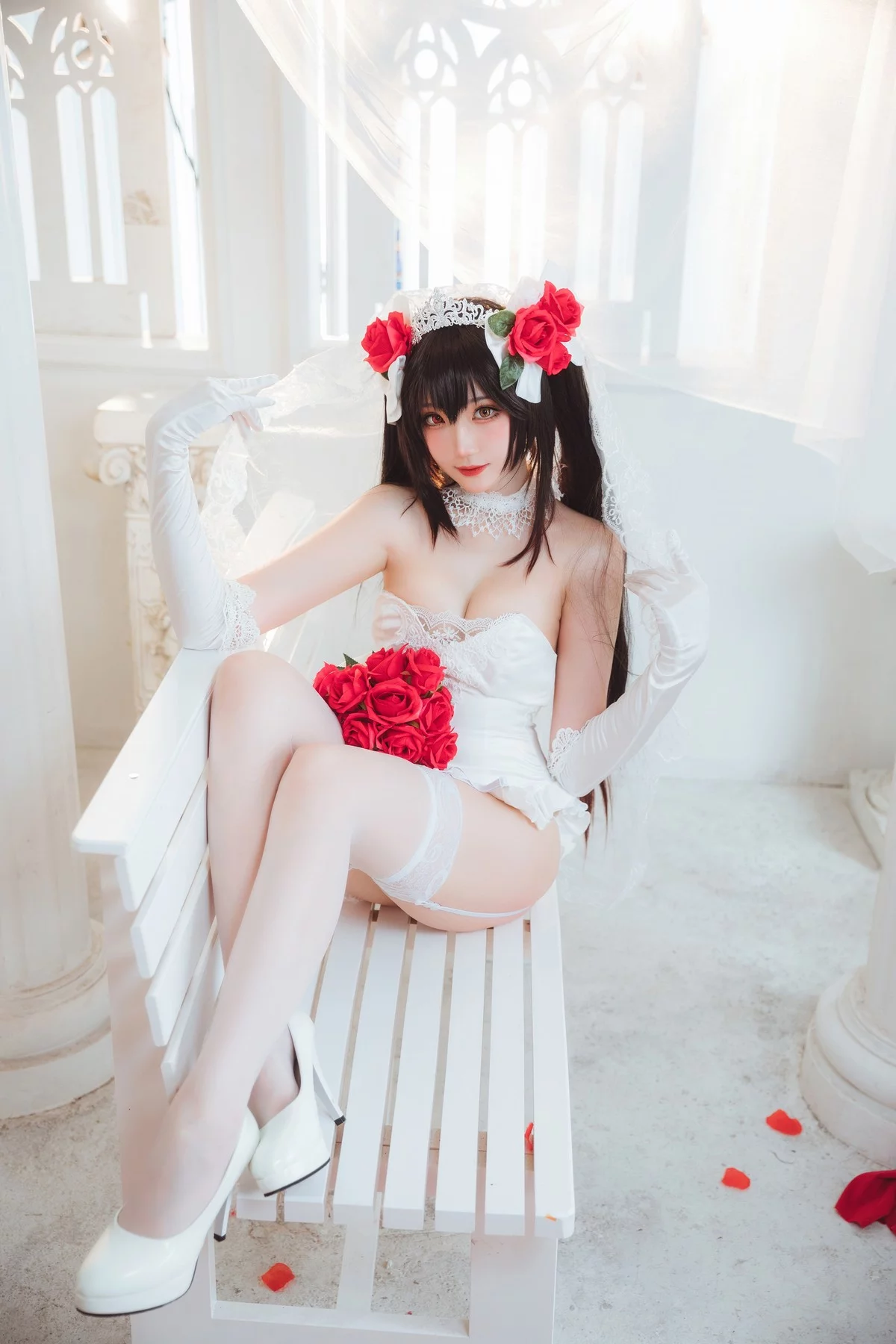 Coser美女瓜希酱时崎狂三主题私房性感多套服饰秀翘臀美腿迷人诱惑写真156P