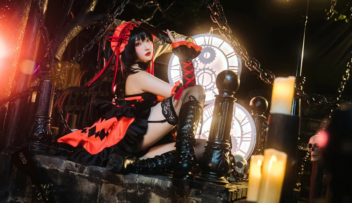 Coser美女瓜希酱时崎狂三主题私房性感多套服饰秀翘臀美腿迷人诱惑写真156P