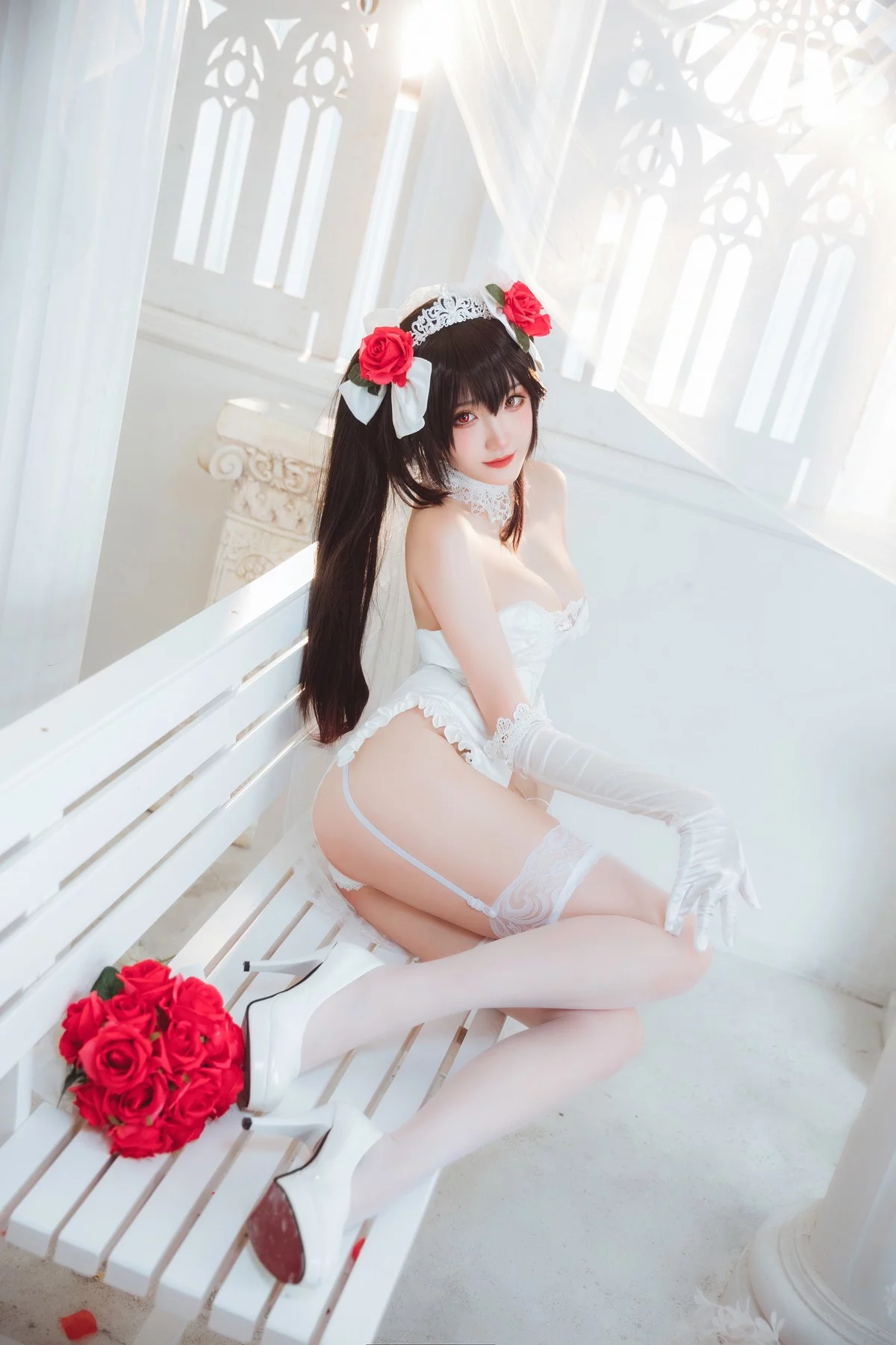 Coser美女瓜希酱时崎狂三主题私房性感多套服饰秀翘臀美腿迷人诱惑写真156P