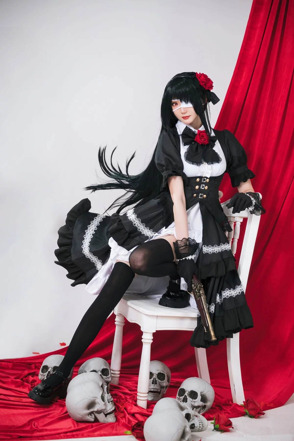 Coser美女瓜希酱时崎狂三主题私房性感多套服饰秀翘臀美腿迷人诱惑写真156P