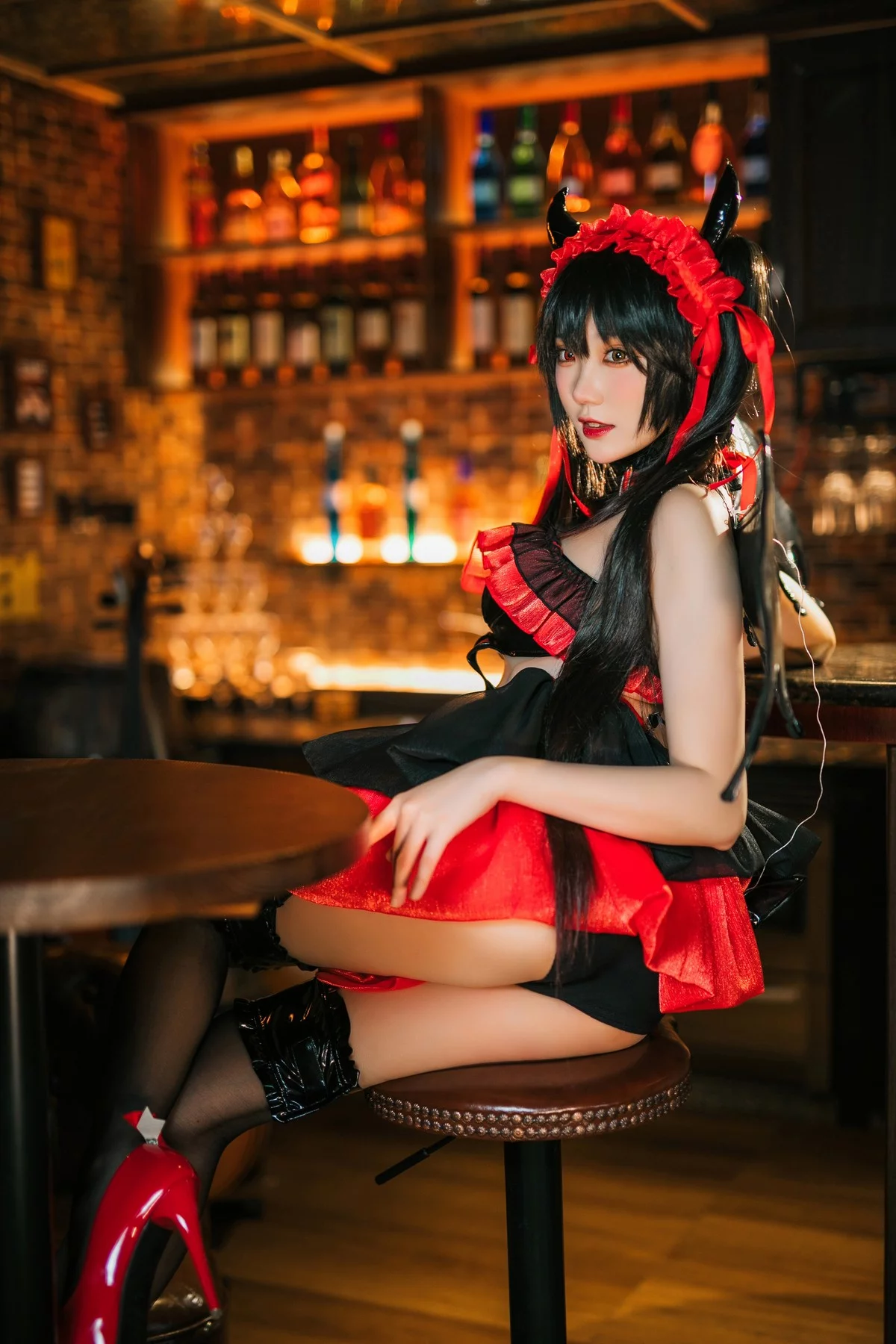Coser美女瓜希酱时崎狂三主题私房性感多套服饰秀翘臀美腿迷人诱惑写真156P