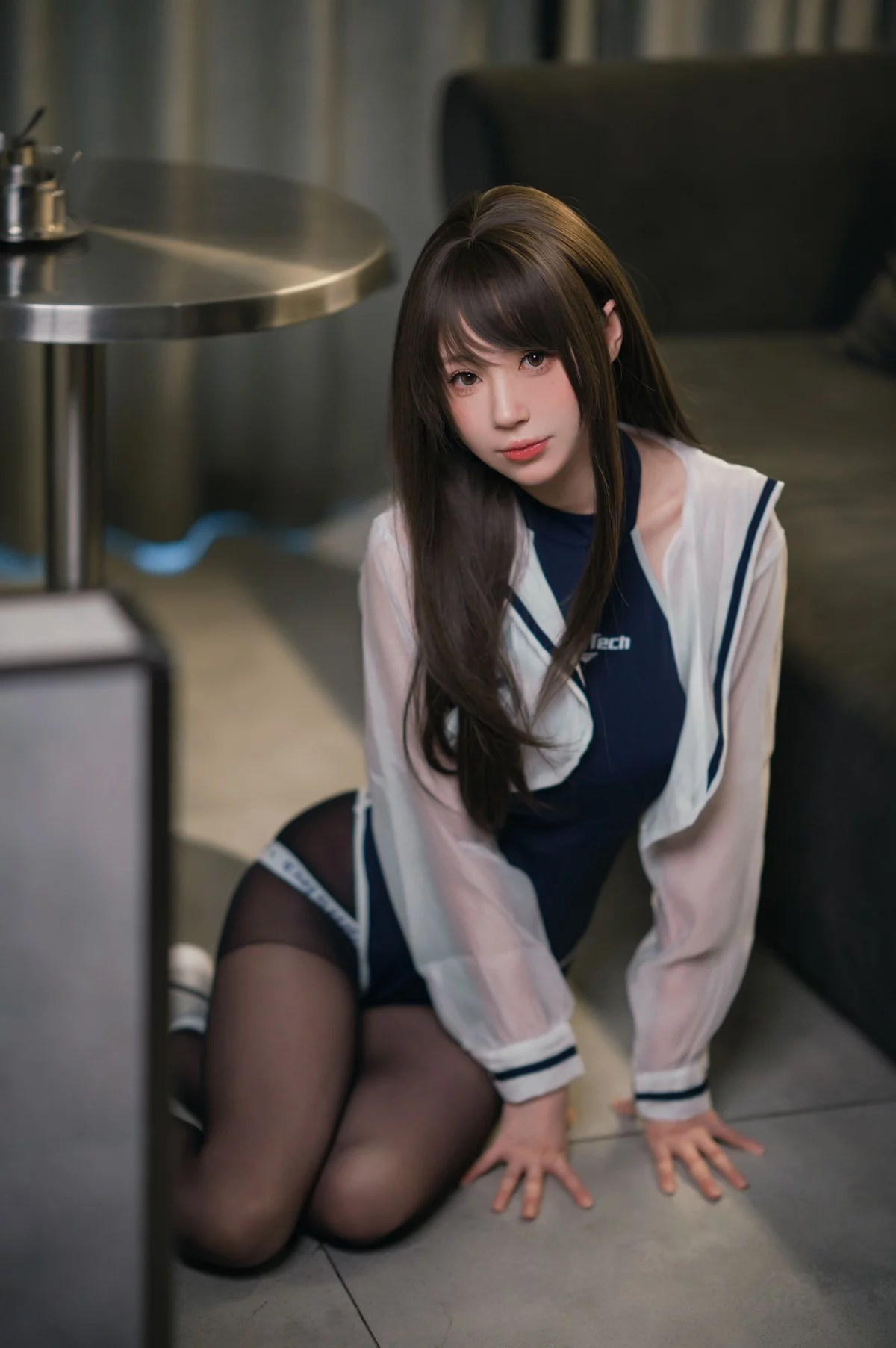 网络美女西园寺南歌竞泳史莱姆主题浴室性感连体泳衣配黑丝裤袜湿身诱惑写真70P