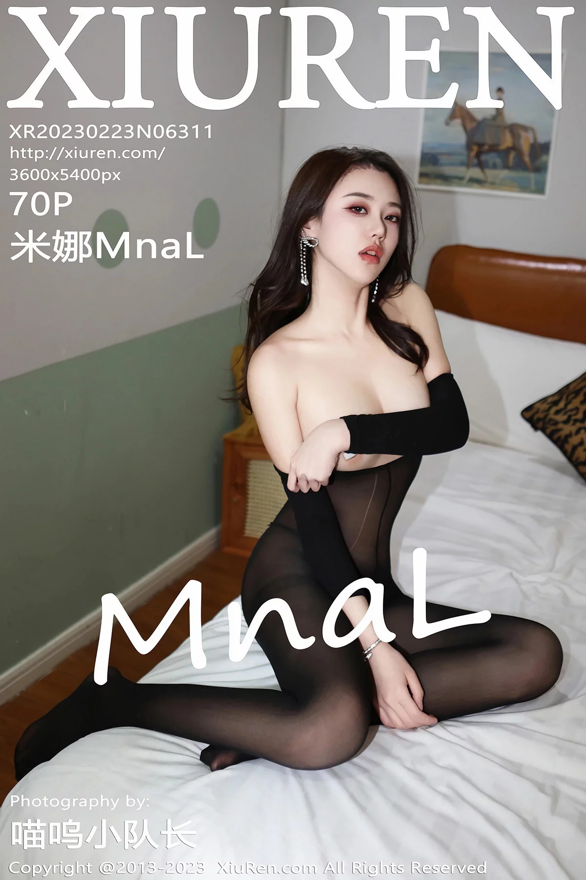 XiuRen第6311期_模特米娜MnaL私房性感黑色网纱轻透连体衣秀火辣身材诱惑写真70P