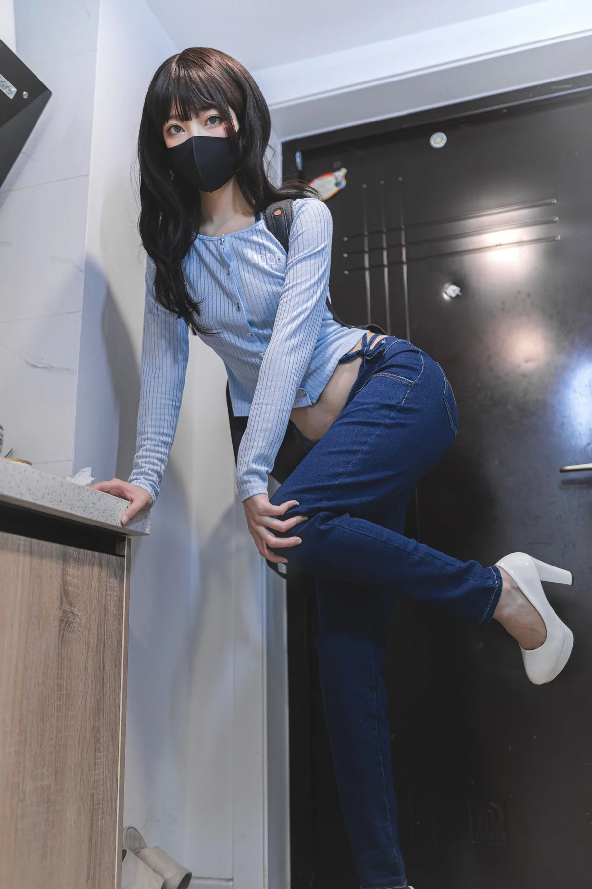 网络美女杏仁曲奇吉他妹妹2.0主题私房脱牛仔裤露性感牛仔内衣迷人诱惑写真41P