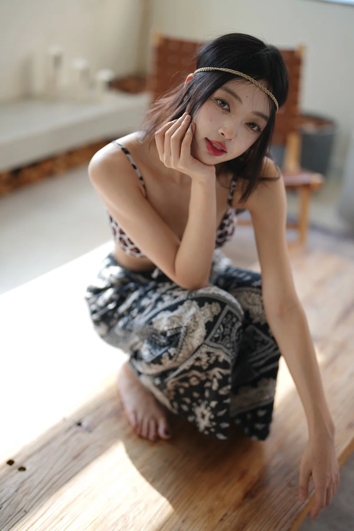 网络美女徐珺大哥自由之豹主题私房性感豹纹内衣秀完美身材迷人诱惑写真41P