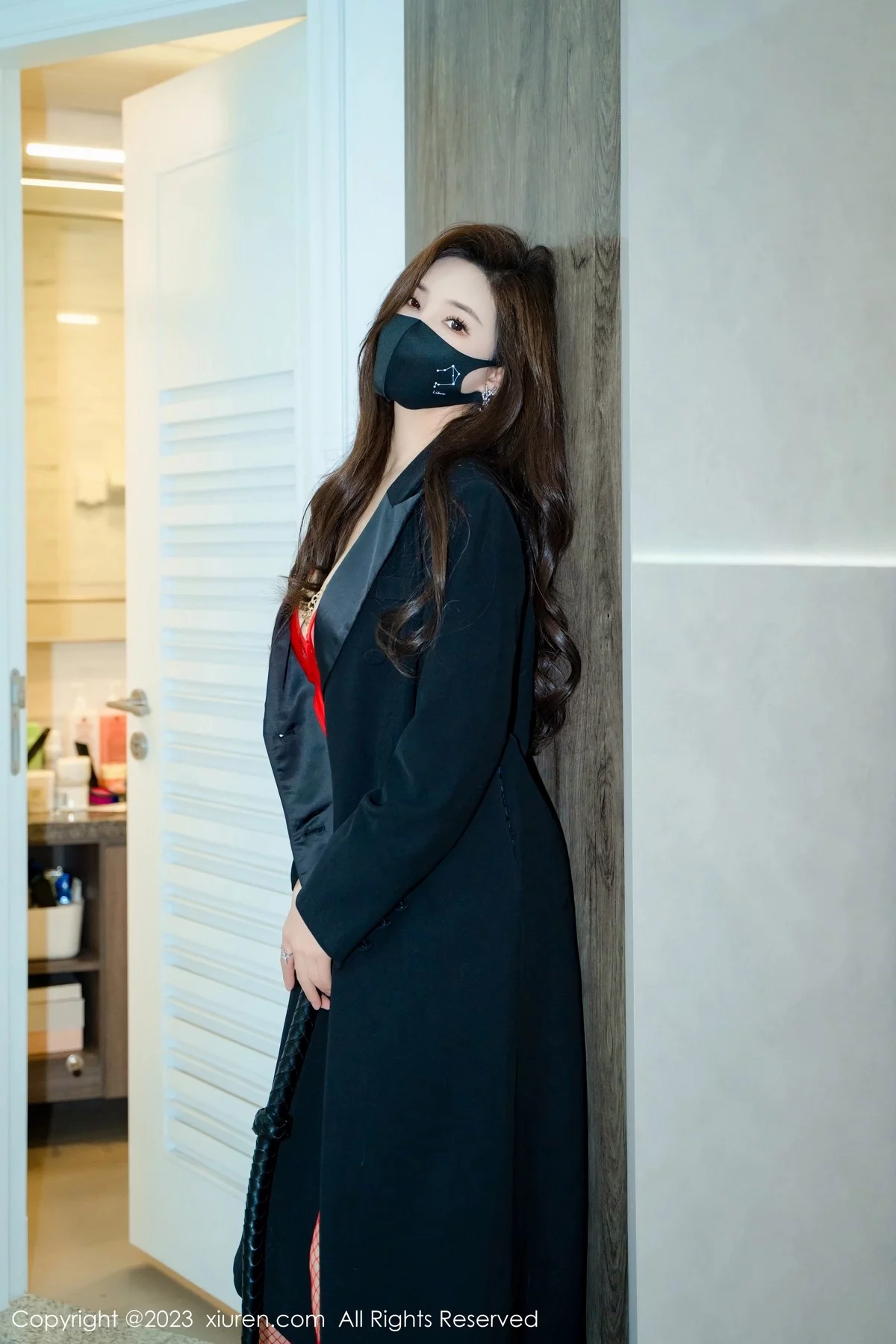 XiuRen第6514期_女神周妍希半脱露红色情趣内衣配红丝网袜秀惹火身材诱惑写真73P