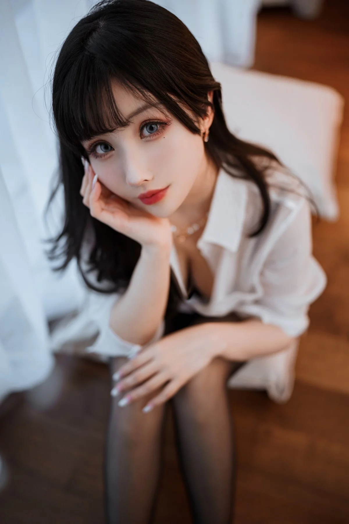 网络美女rioko凉凉子黑丝ol制服双人主题私房床上性感姐妹花黑色蕾丝内衣诱惑写真102P