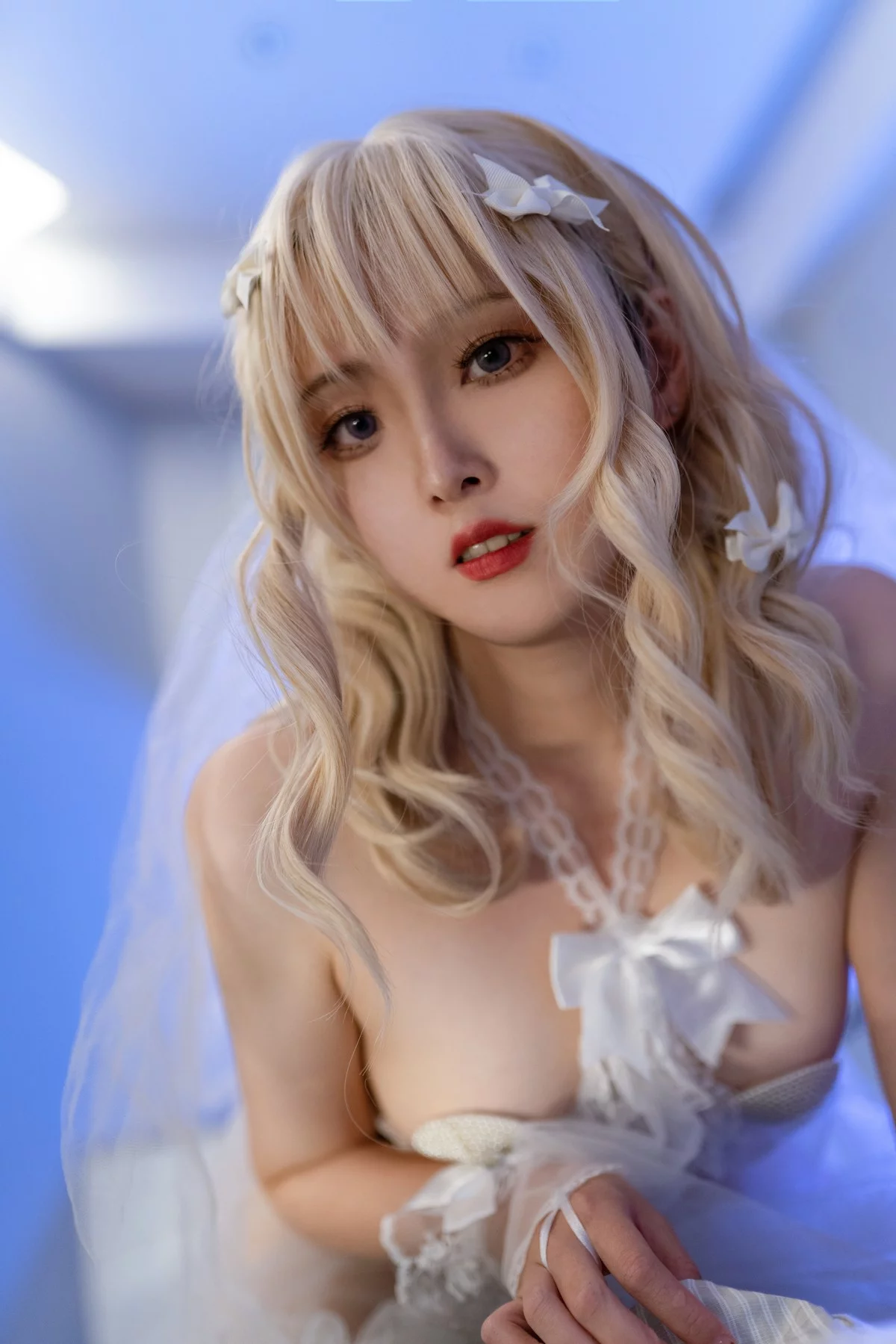 网络美女Natsuko夏夏子JK&花嫁主题脱JK制服露白色薄纱秀惹火身材诱惑写真131P