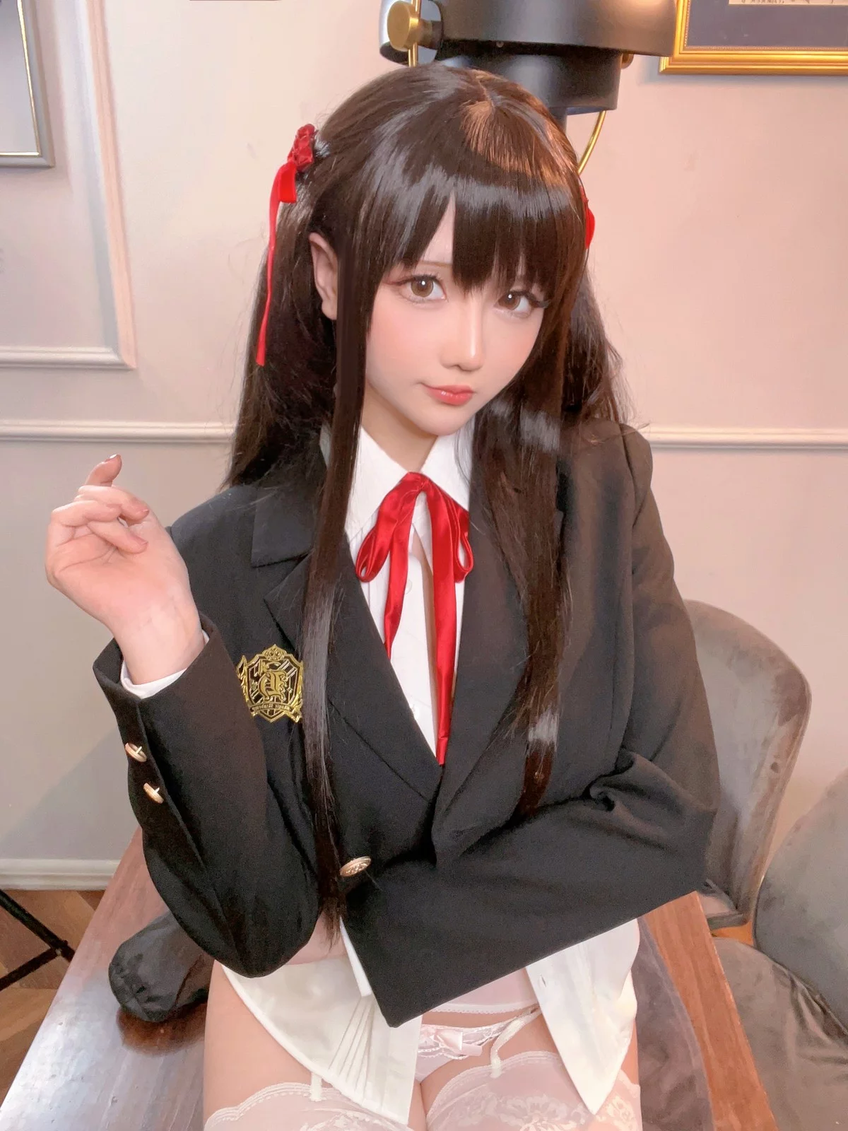Coser小姐姐星之迟迟催眠妹妹主题私房性感服饰下白色内衣秀丰满身材诱惑写真179P