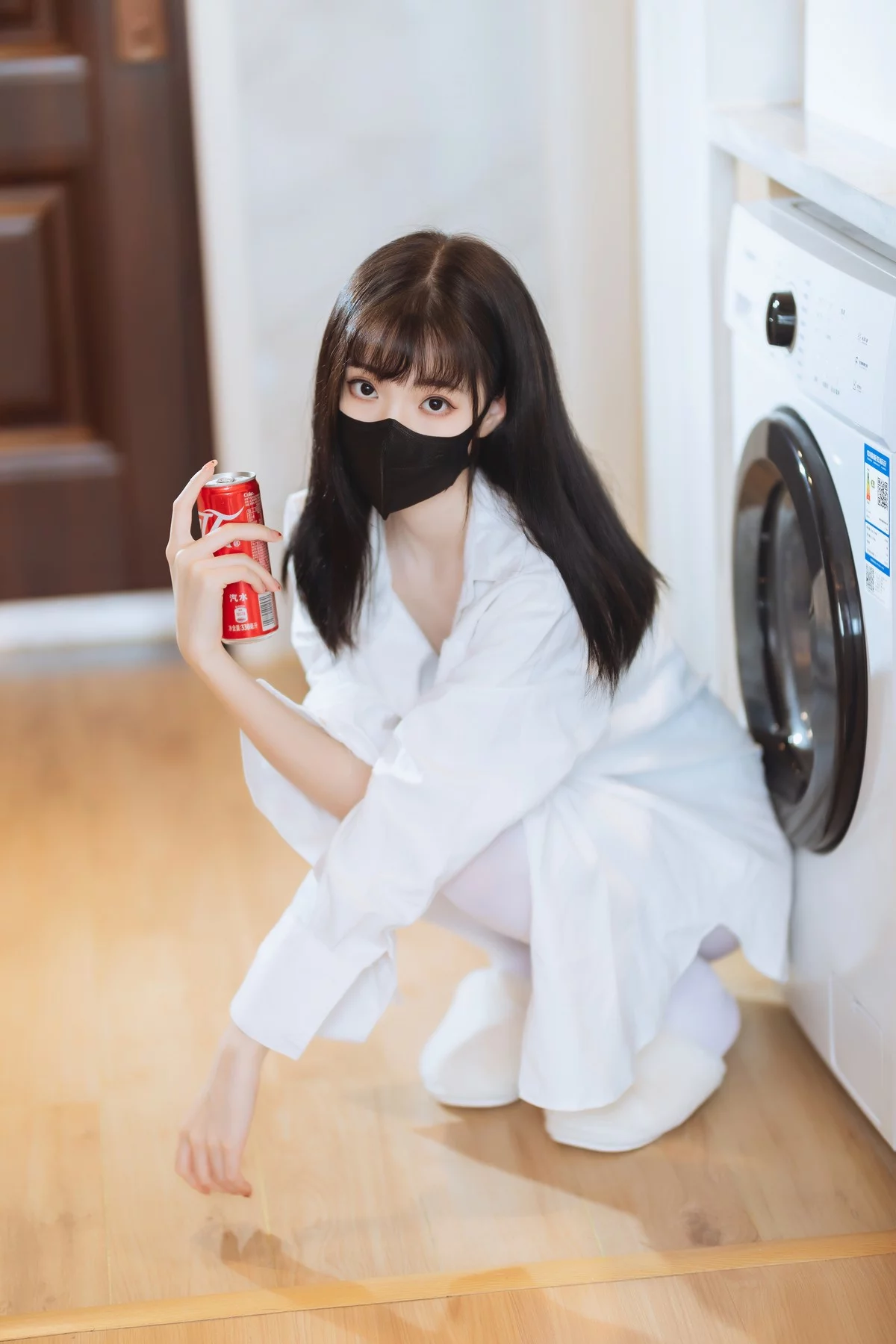 网络美女许岚蓝色芭蕾主题性感白T 下蓝色连体衣配白丝袜秀曼妙身姿诱惑写真40P
