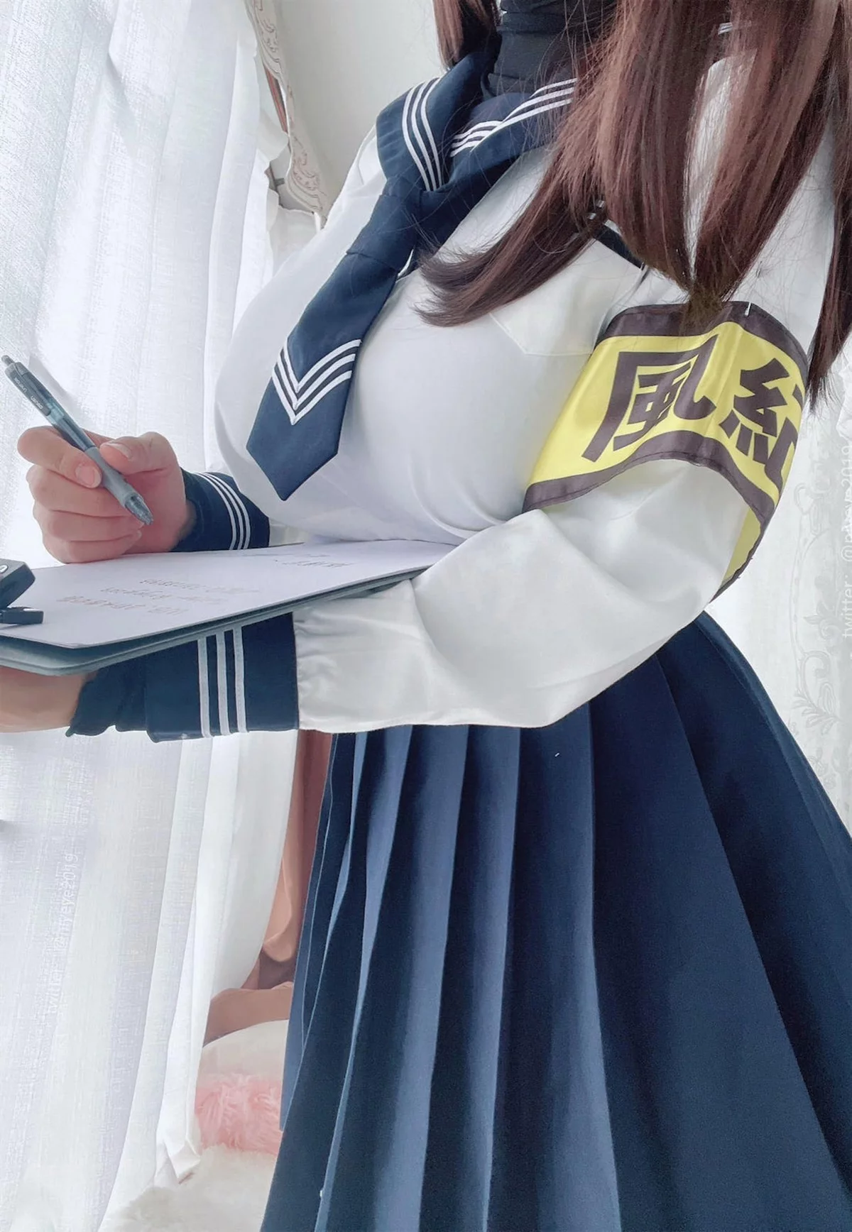 萌系小姐姐白烨风纪委员主题性感学生制服半脱露风纪内衣秀完美身材诱惑写真59P