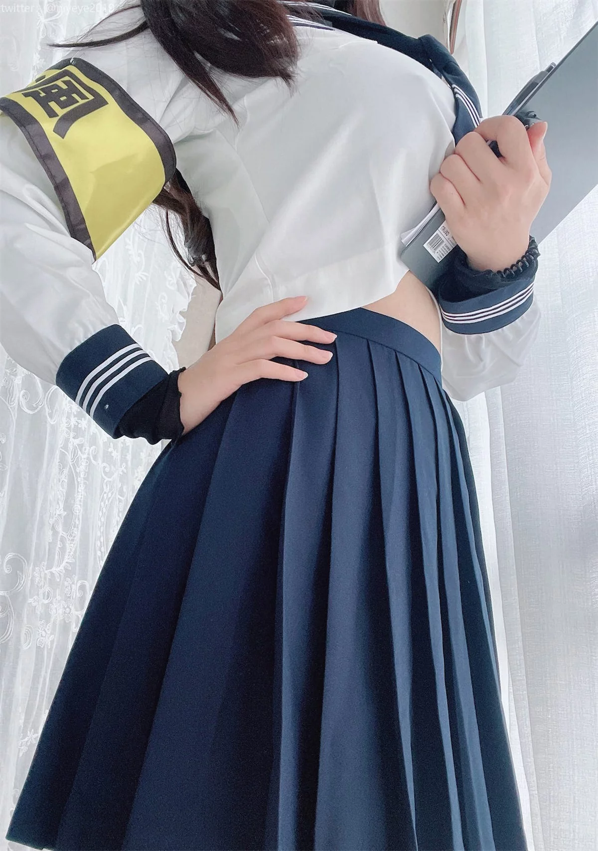 萌系小姐姐白烨风纪委员主题性感学生制服半脱露风纪内衣秀完美身材诱惑写真59P