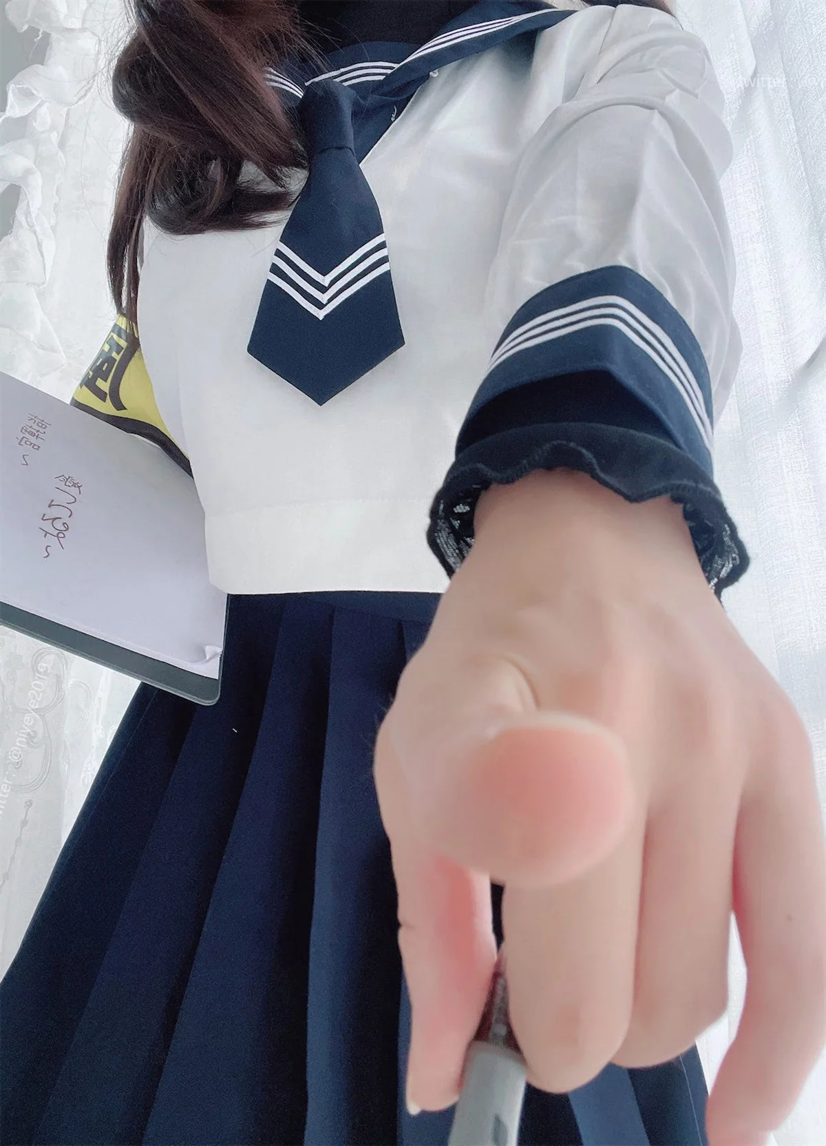 萌系小姐姐白烨风纪委员主题性感学生制服半脱露风纪内衣秀完美身材诱惑写真59P