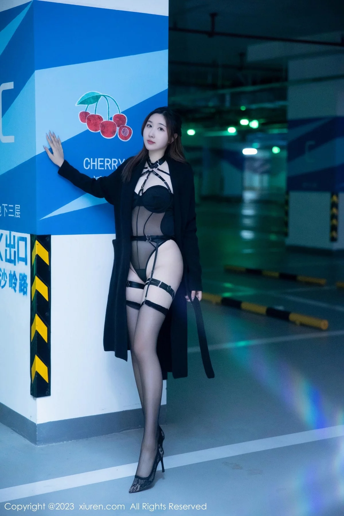 XiuRen第6650期_模特江真真性感黑色薄透情趣内衣配黑丝吊袜秀惹火身材诱惑写真88P
