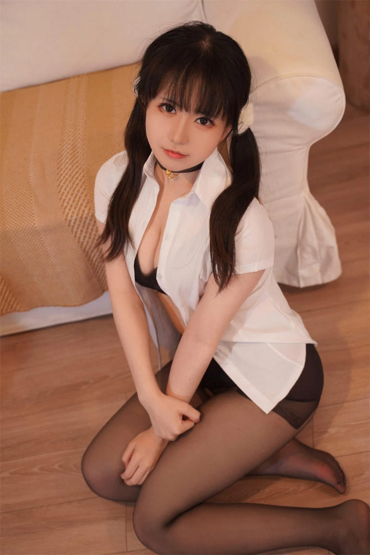 微博美少女虎森森我的妹妹主题性感黑色内衣配超薄黑丝情趣捆绑撩人诱惑写真71P