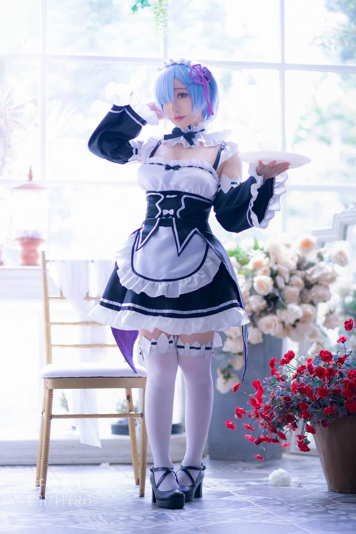 Coser美女叫我千寻大人蕾姆Rem主题私房性感Cos服饰系列秀完美身材诱惑写真70P