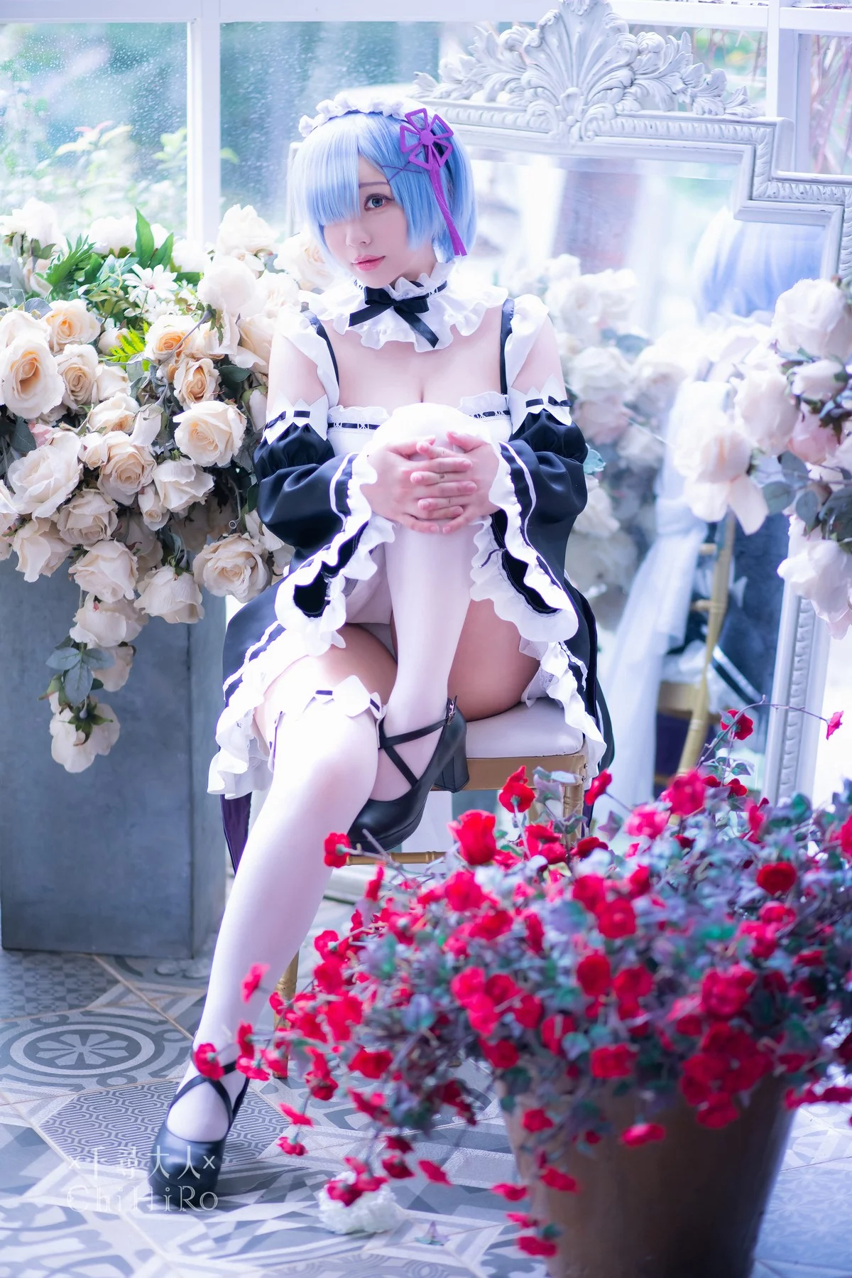 Coser美女叫我千寻大人蕾姆Rem主题私房性感Cos服饰系列秀完美身材诱惑写真70P