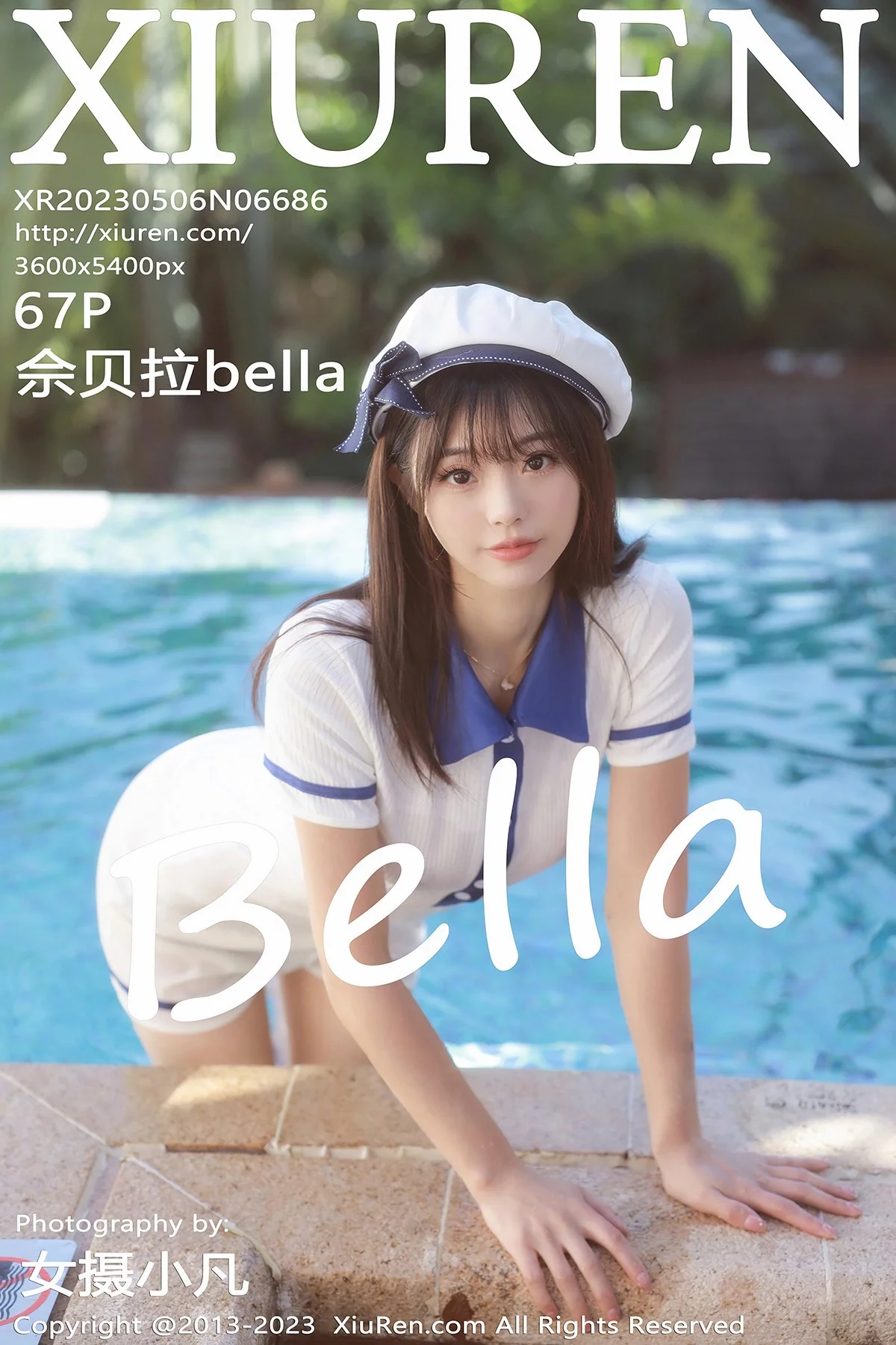 XiuRen第6686期_模特佘贝拉bella泳池性感白色海军服半脱秀完美身材诱惑写真67P