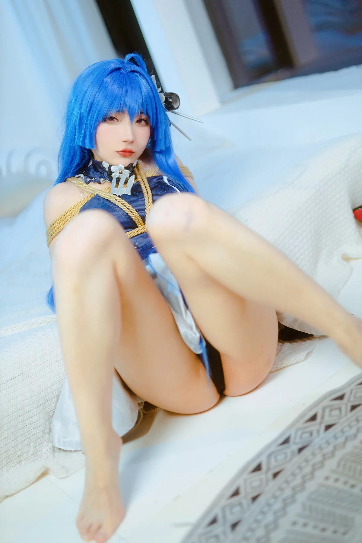 网络美女是三不是世w胜利女神主题私房性感连身短裙情趣捆绑秀美腿诱惑写真58P