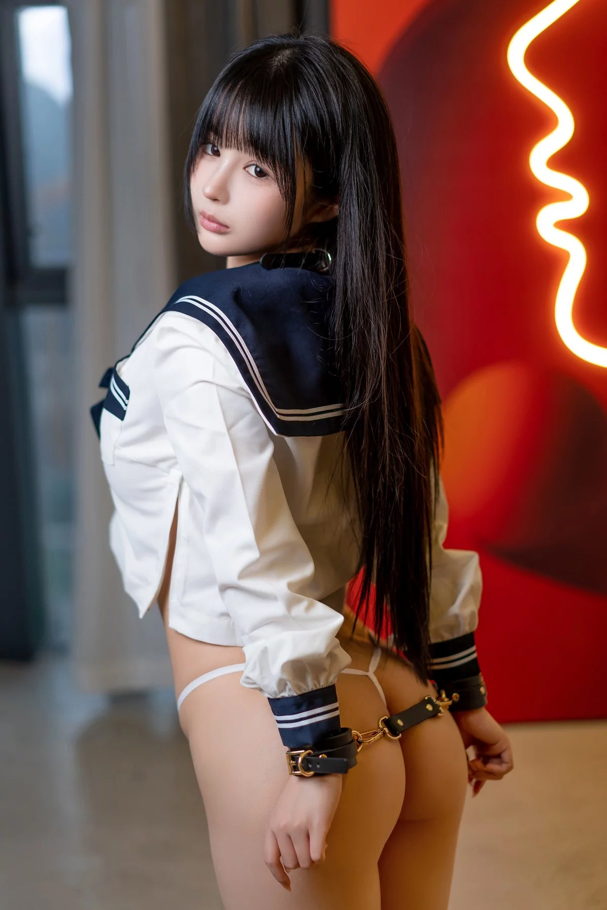 网络美女桜井宁宁JK的秘密主题私房情趣捆绑脱JK短裙露丁字裤秀翘臀诱惑写真33P