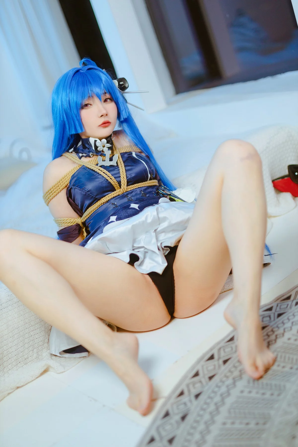 网络美女是三不是世w胜利女神主题私房性感连身短裙情趣捆绑秀美腿诱惑写真58P