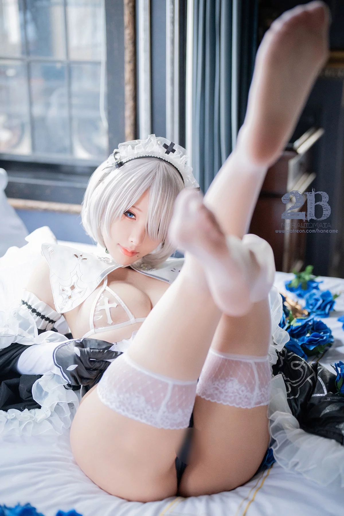 Coser美女雨波_HaneAme-2B新写真主题性感情趣服饰露油亮肌肤惹火诱惑写真92P