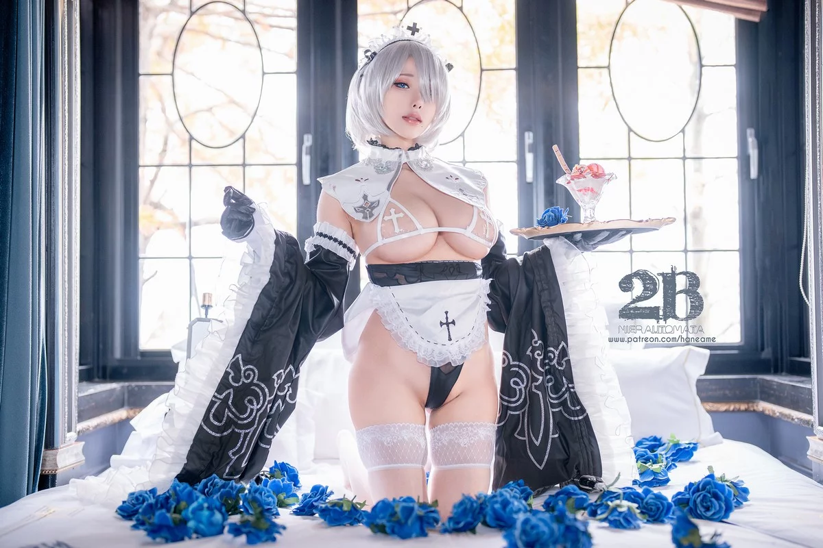 Coser美女雨波_HaneAme-2B新写真主题性感情趣服饰露油亮肌肤惹火诱惑写真92P