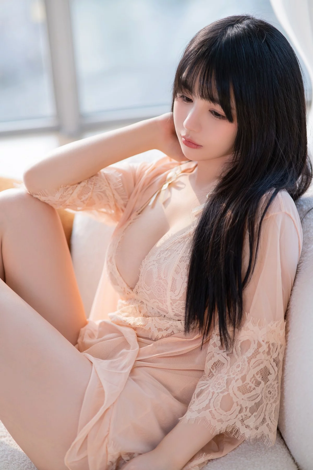 网络美女桜井宁宁人妻睡衣主题私房浴室性感肉色蕾丝睡衣秀惹火身材诱惑写真91P