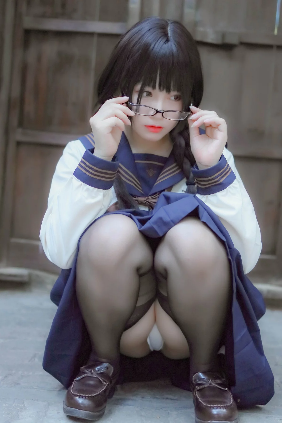 网络美女Nyako喵子女子校生主题脱学生制服露性感内衣秀豪乳遮点极致诱惑写真149P