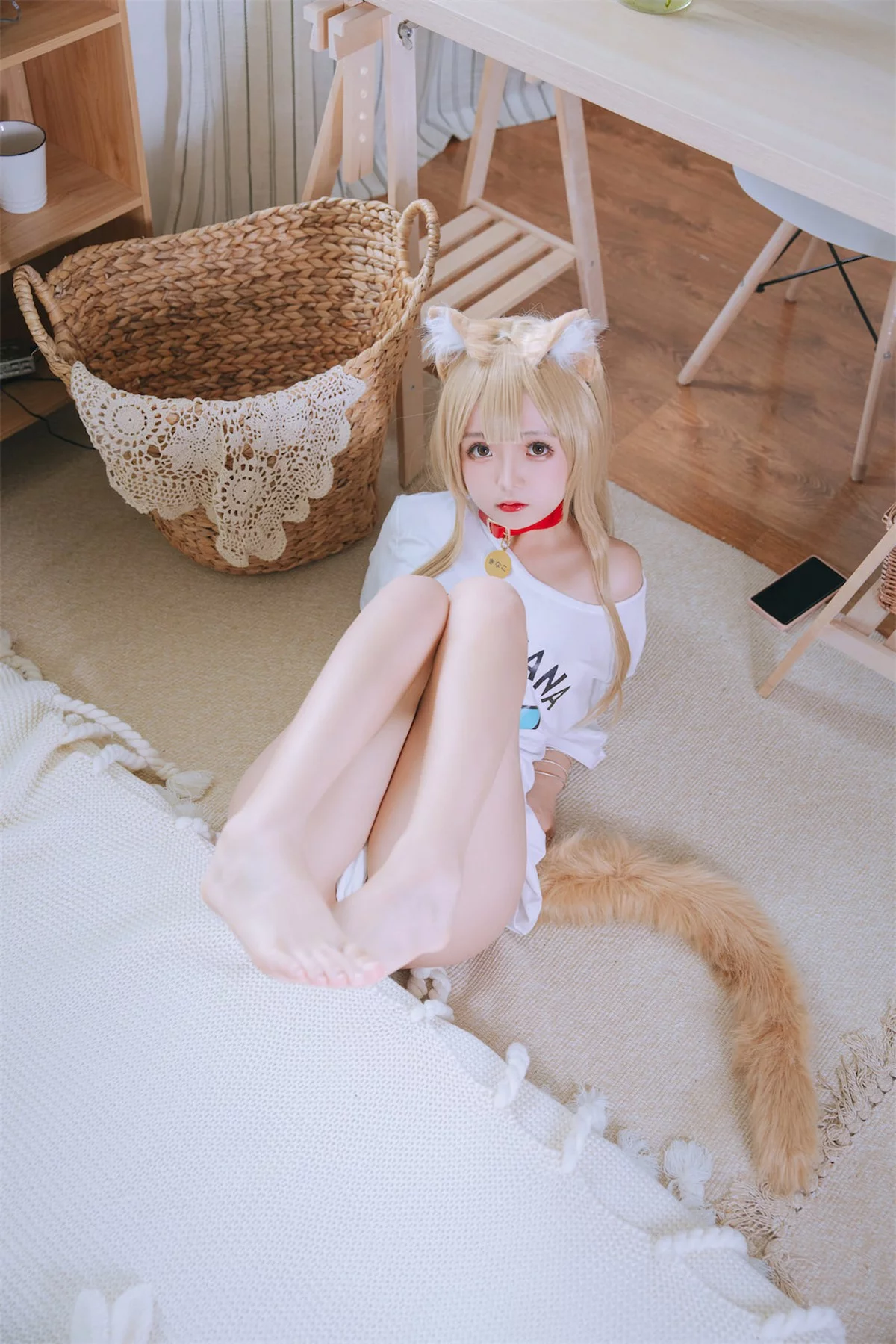 Cosplay美女日奈娇黄豆粉主题私房半脱性感白T露傲人豪乳遮点惹火诱惑写真159P