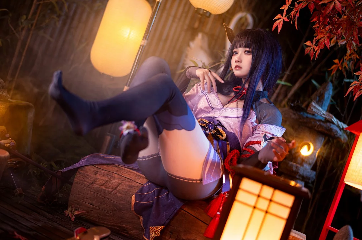Coser美女伊喵君八重&雷神双倍快乐主题私房姐妹花性感日系服饰惹火诱惑写真57P