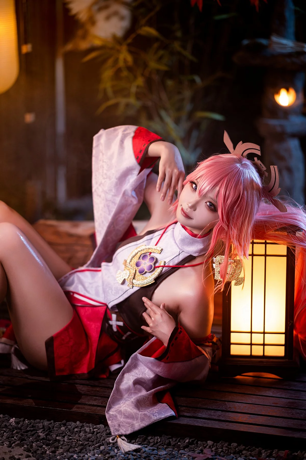 Coser美女伊喵君八重&雷神双倍快乐主题私房姐妹花性感日系服饰惹火诱惑写真57P