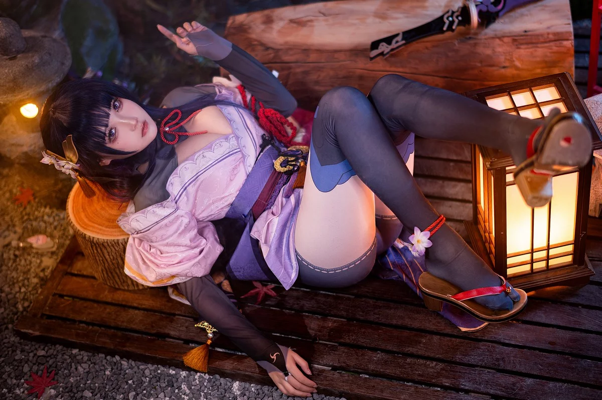 Coser美女伊喵君八重&雷神双倍快乐主题私房姐妹花性感日系服饰惹火诱惑写真57P
