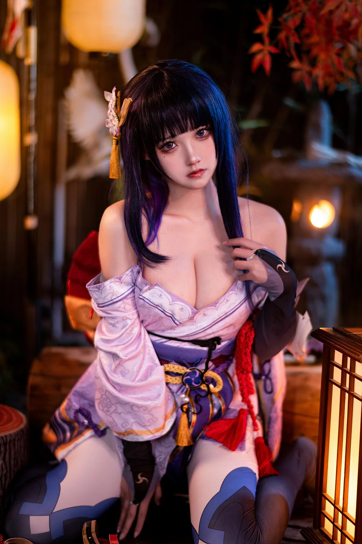 Coser美女伊喵君八重&雷神双倍快乐主题私房姐妹花性感日系服饰惹火诱惑写真57P