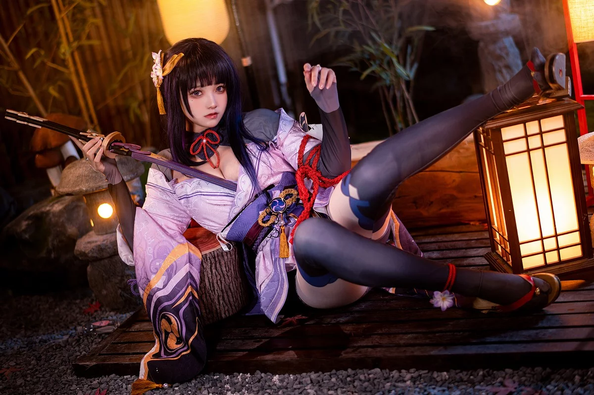 Coser美女伊喵君八重&雷神双倍快乐主题私房姐妹花性感日系服饰惹火诱惑写真57P