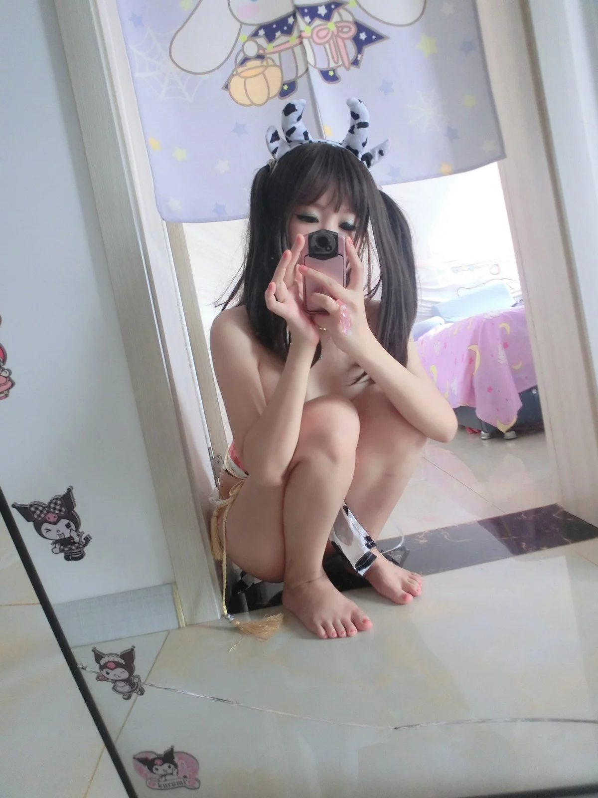 网络美女软妹摇摇乐乳牛姐姐主题私房性感三点式奶牛内衣秀完美身材诱惑写真143P