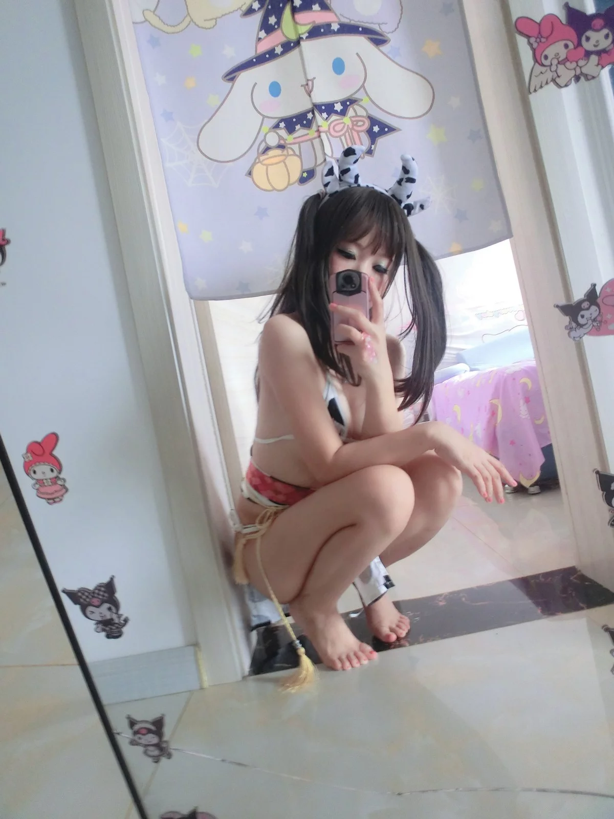 网络美女软妹摇摇乐乳牛姐姐主题私房性感三点式奶牛内衣秀完美身材诱惑写真143P