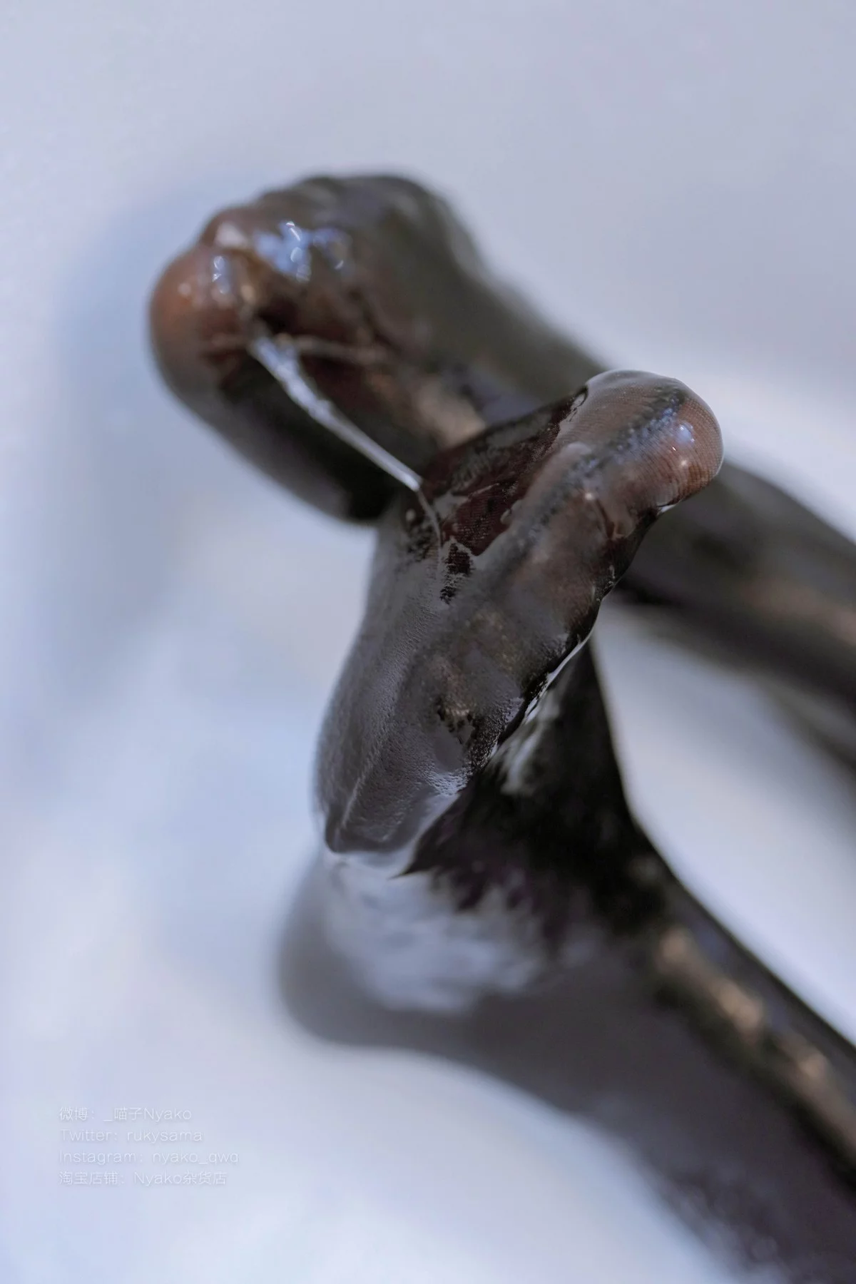 网络美女Nyako喵子黑色透明竞泳主题性感黑色薄透连体泳衣秀惹火身材诱惑写真134P