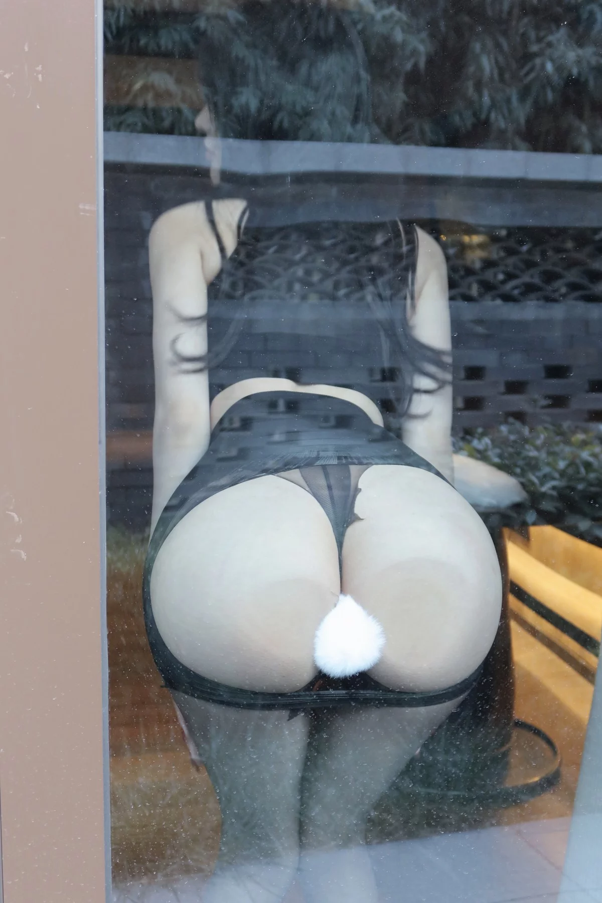 健身女神脸红Dearie高清美丝主题性感黑色轻透情趣内衣露豪乳遮点极致诱惑写真55P