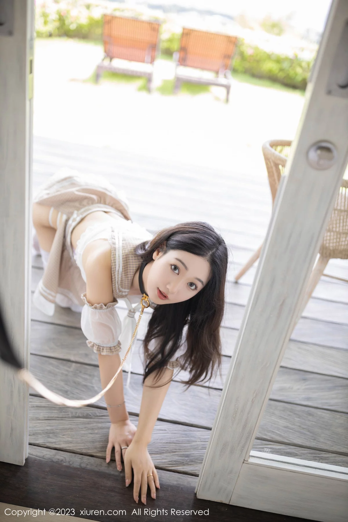 XiuRen第6901期_模特唐安琪白色轻透薄纱内衣配白色蕾丝袜秀曼妙身姿诱惑写真80P