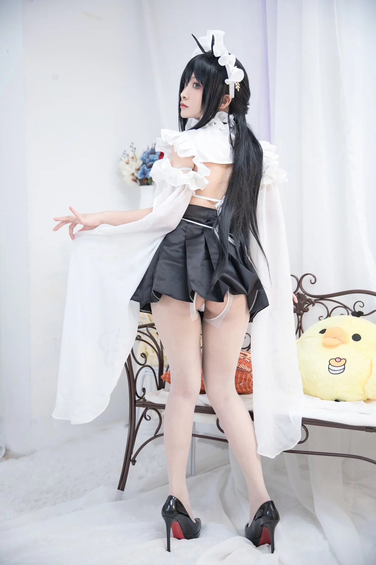 动漫博主洛璃LoLiSAMA不挠女仆主题性感情趣女仆装露豪乳遮点惹火诱惑写真69P