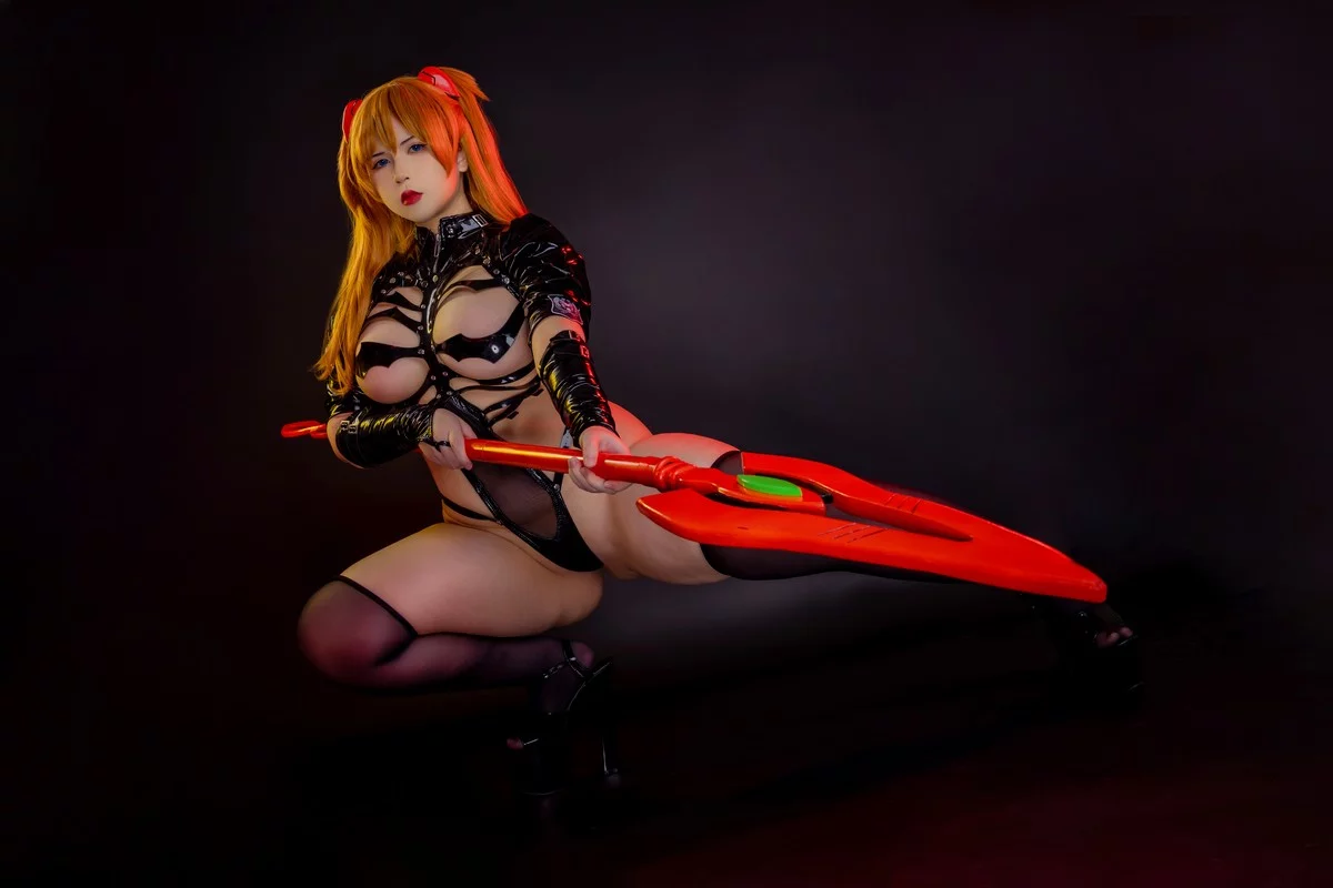 网络美女UyUy-Dark Asuka主题私房性感黑色皮质情趣服饰秀丰乳肥臀诱惑写真46P