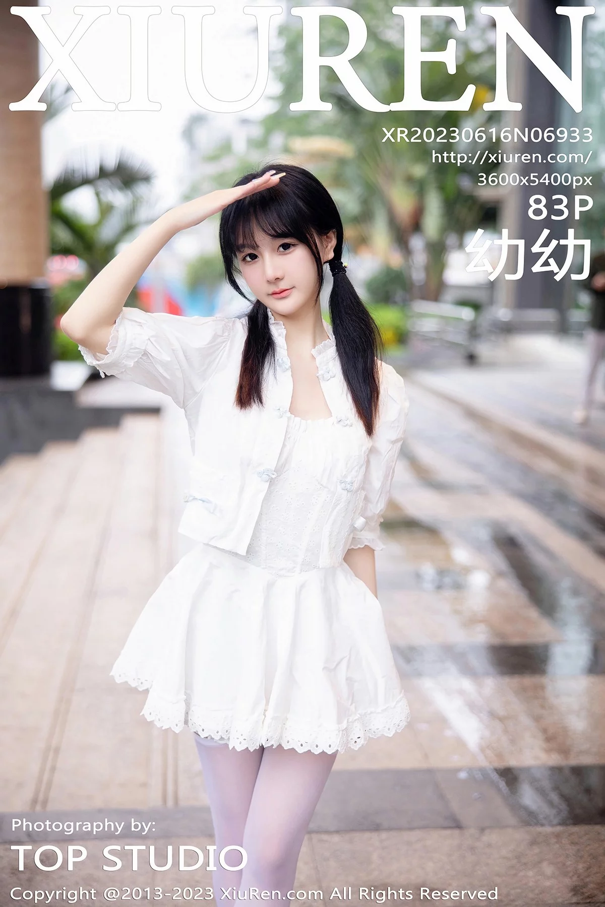 XiuRen第6933期_模特幼幼白色连衣短裙露性感粉色情趣内衣秀完美身材诱惑写真83P