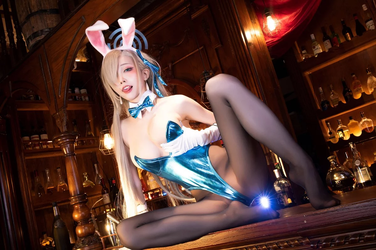 动漫博主水淼Aqua-Asuna Ichinose主题兔女郎装扮连体内衣配超薄黑丝诱惑写真112P