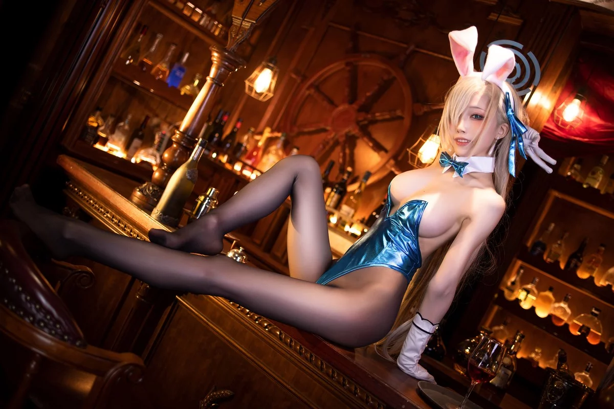 动漫博主水淼Aqua-Asuna Ichinose主题兔女郎装扮连体内衣配超薄黑丝诱惑写真112P